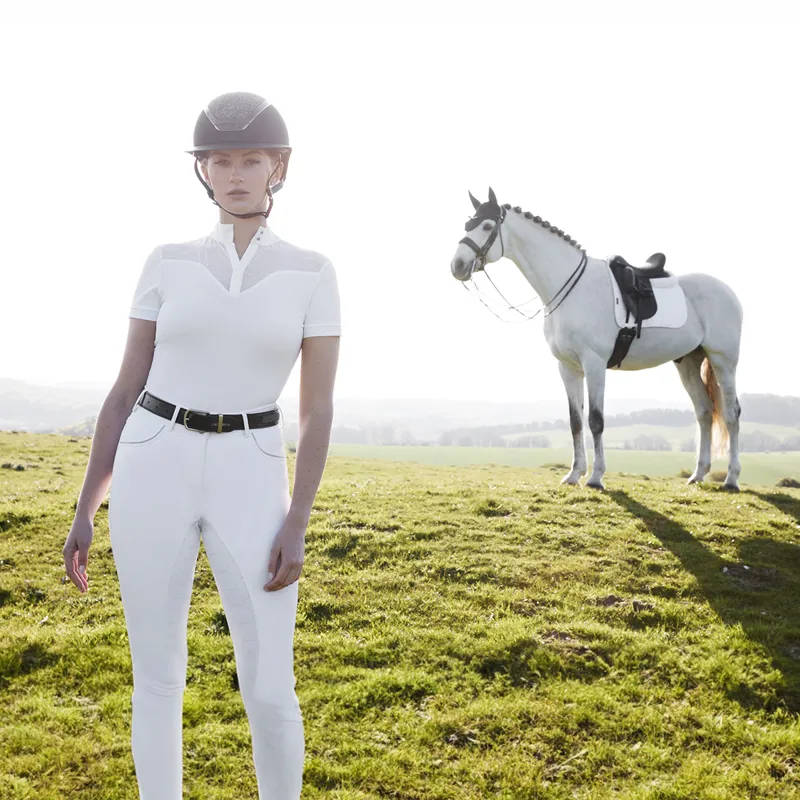 LeMieux Emily Ladies Short Sleeve Competition Shirt - White-2