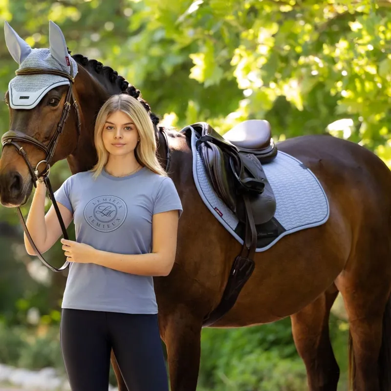 LeMieux Essence Close Contact Saddlecloth - Powder Blue-3