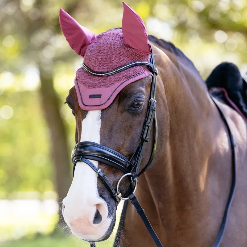 LeMieux Essence Acoustic Soundless Fly Hood - Rosewood-4