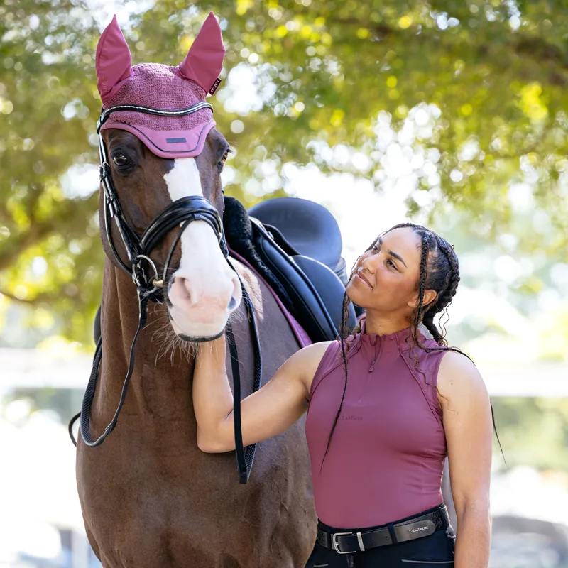 LeMieux Essence Acoustic Soundless Fly Hood - Rosewood-3