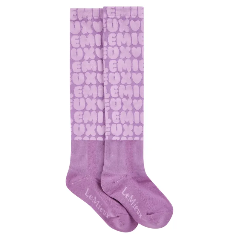 LeMieux Footsie Adults Tall Riding Socks - Bubble Font Fondant-2