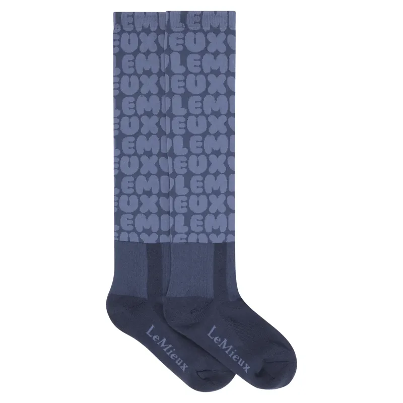 LeMieux Footsie Adults Tall Riding Socks - Bubble Font Shadow-2