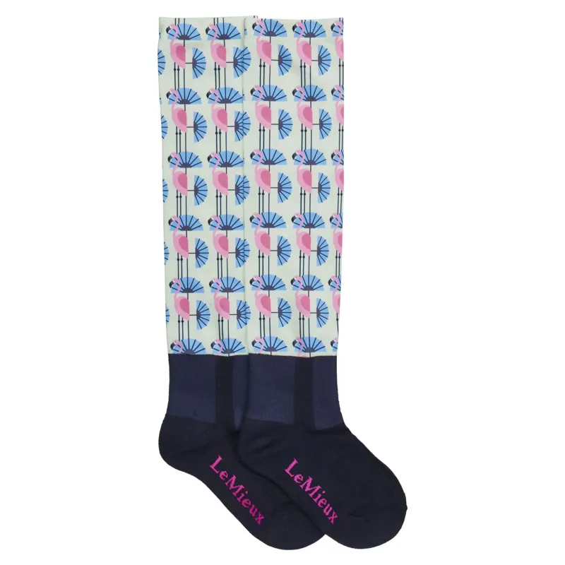 LeMieux Footsie Junior Tall Riding Socks - Flamingo-1