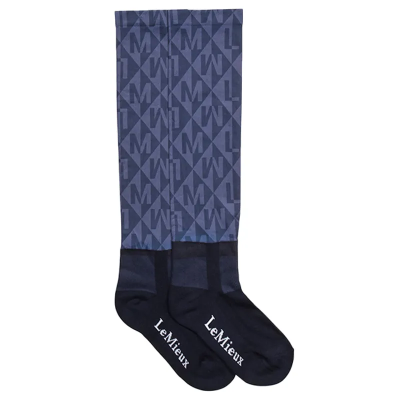 LeMieux Footsie Kids Tall Riding Socks - Clea Dusk Blue-2