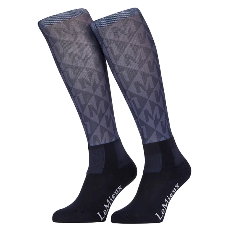 LeMieux Footsie Kids Tall Riding Socks - Clea Dusk Blue