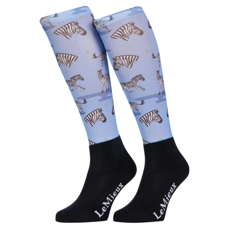 LeMieux Footsie Junior Tall Riding Socks - Zebra