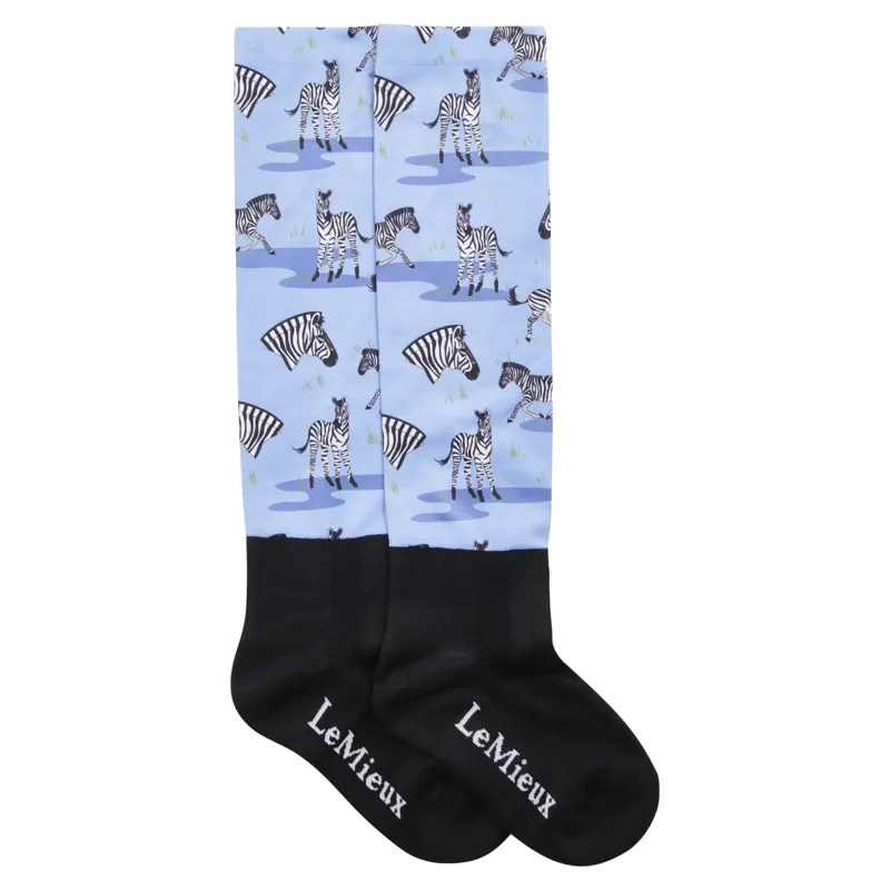 LeMieux Footsie Adults Tall Riding Socks - Zebra-2