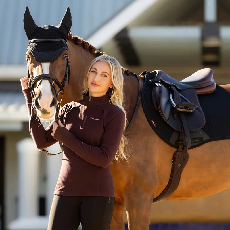 LeMieux Frances Womens 1/4 Zip Fleece - Damson-5