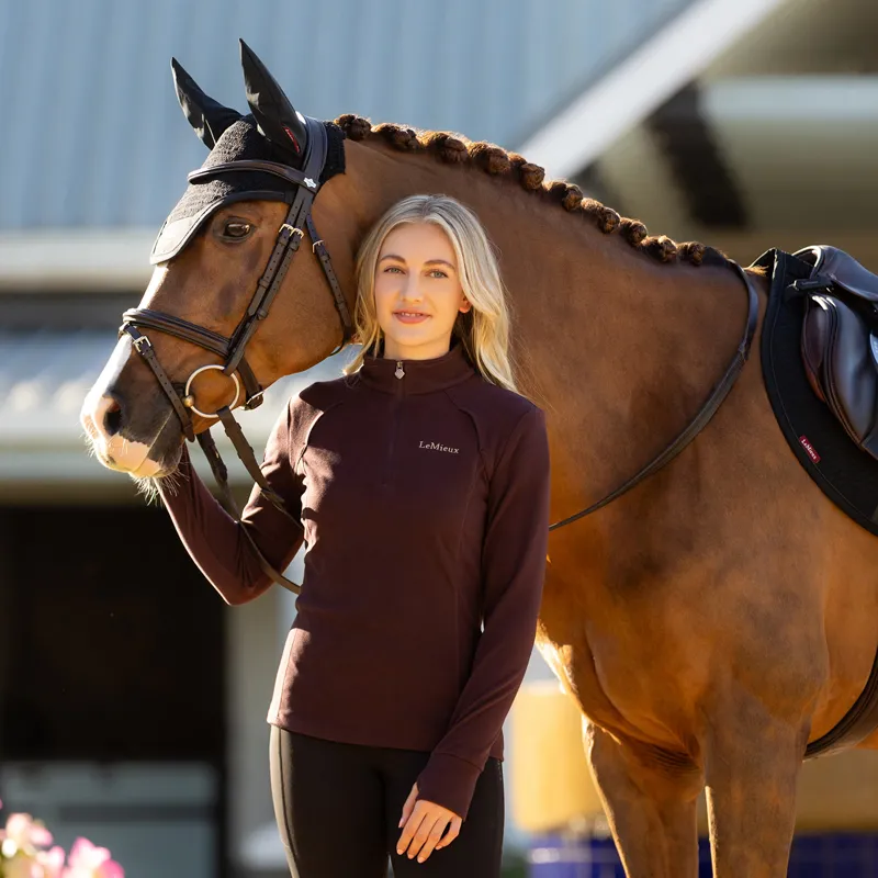 LeMieux Frances Womens 1/4 Zip Fleece - Damson-4