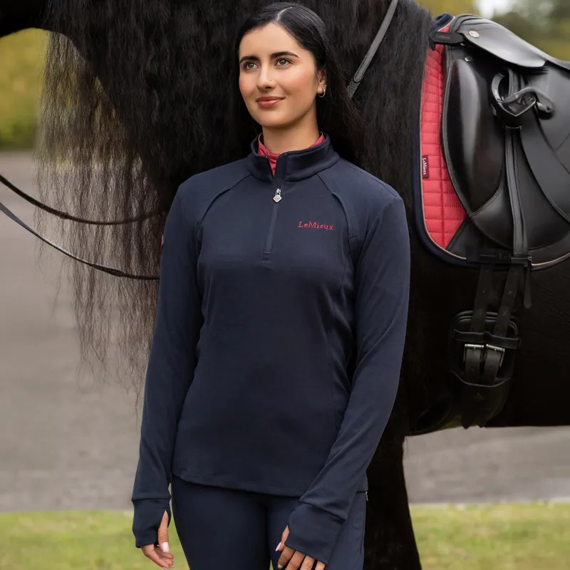 LeMieux Frances Womens 1/4 Zip Fleece - Navy-5