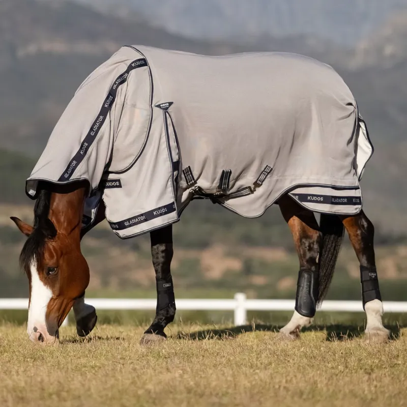 LeMieux Kudos Gladiator Detachable Neck Fly Rug - Grey Pre-Order