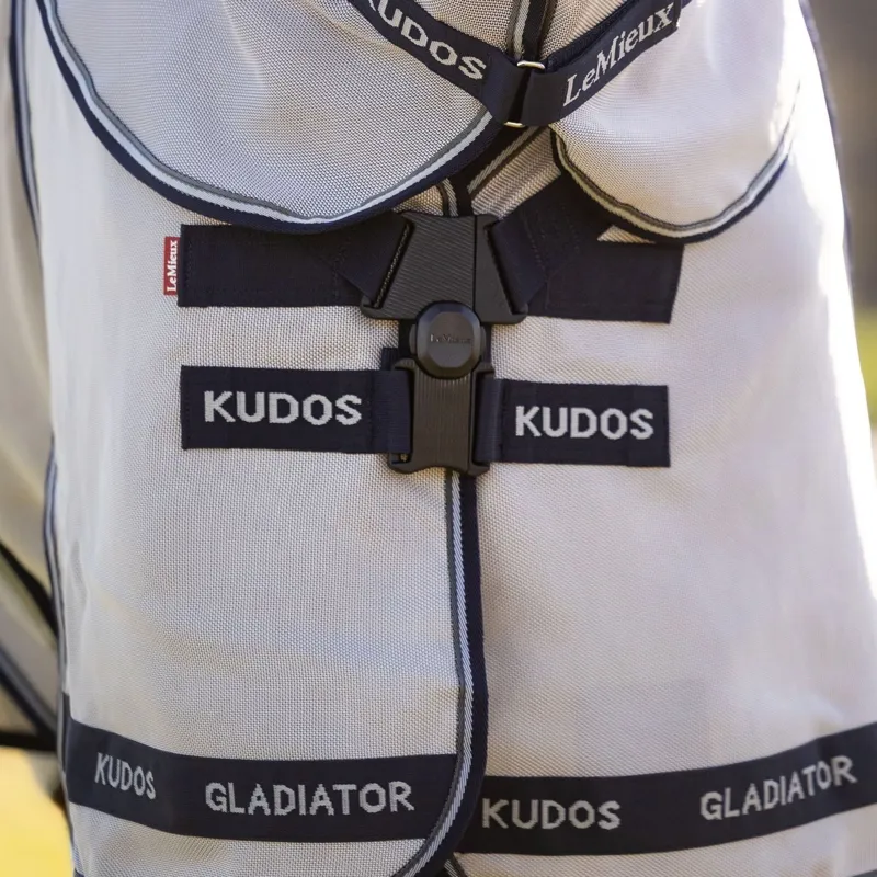 LeMieux Kudos Gladiator Detachable Neck Fly Rug - Grey Pre-Order-2