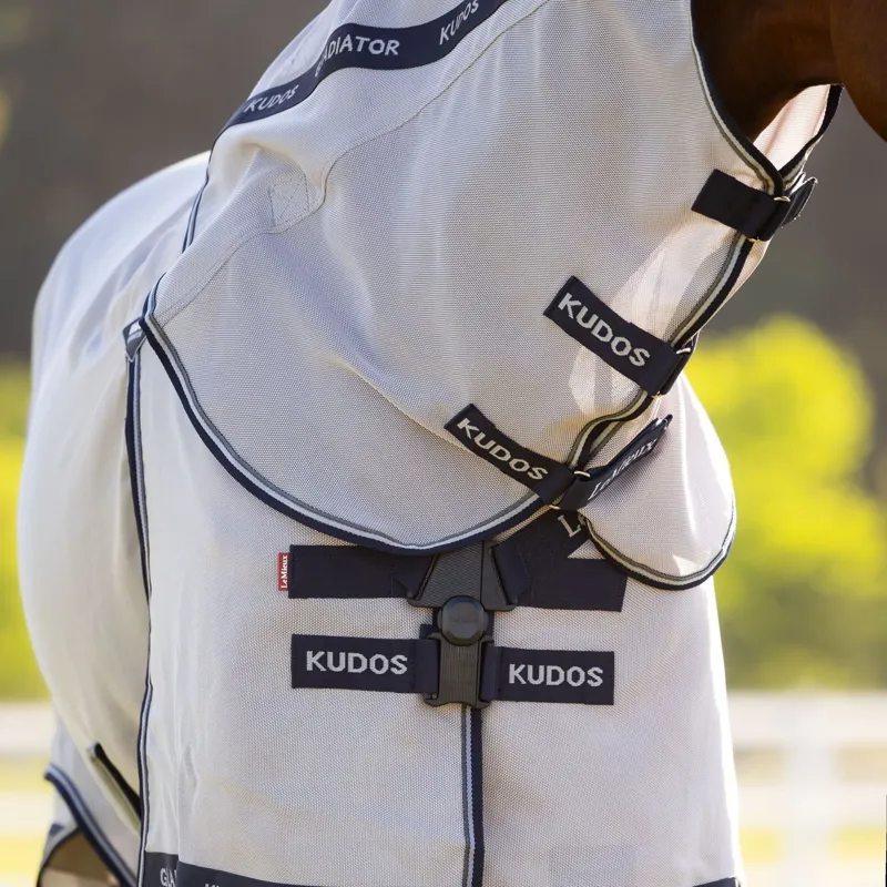 LeMieux Kudos Gladiator Detachable Neck Fly Rug - Grey Pre-Order-5