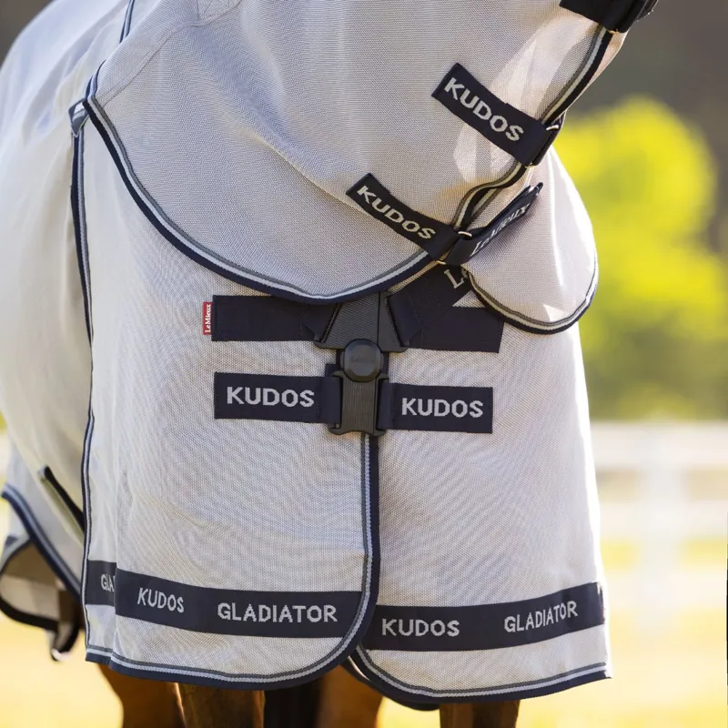 LeMieux Kudos Gladiator Detachable Neck Fly Rug - Grey Pre-Order-7