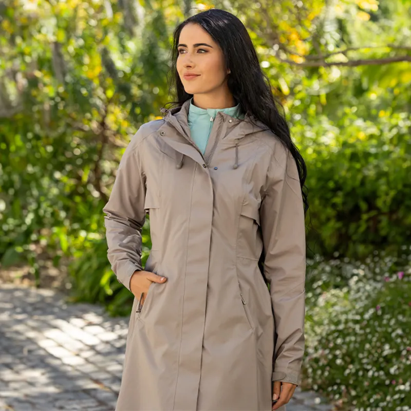 LeMieux Grace Ladies Long Waterproof Jacket - Pecan-3