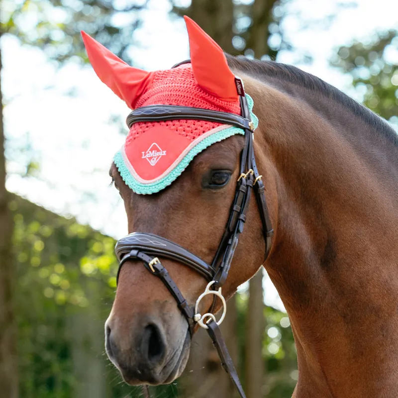 LeMieux x Harlow Fly Hood - Coral Crush-1