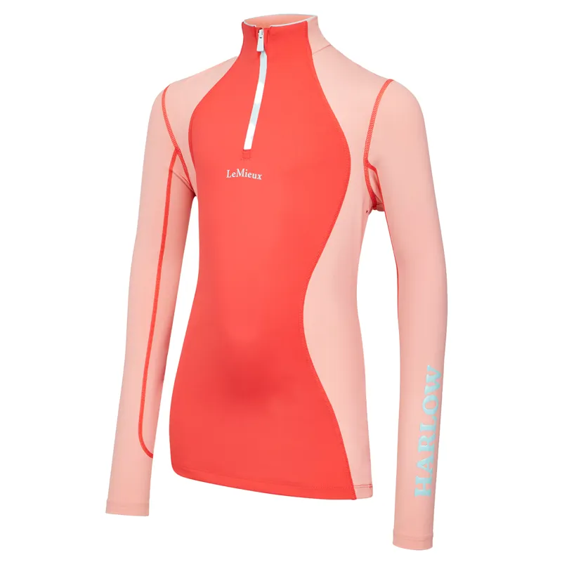 LeMieux x Harlow Young Rider Long Sleeve Base Layer - Coral Crush-1