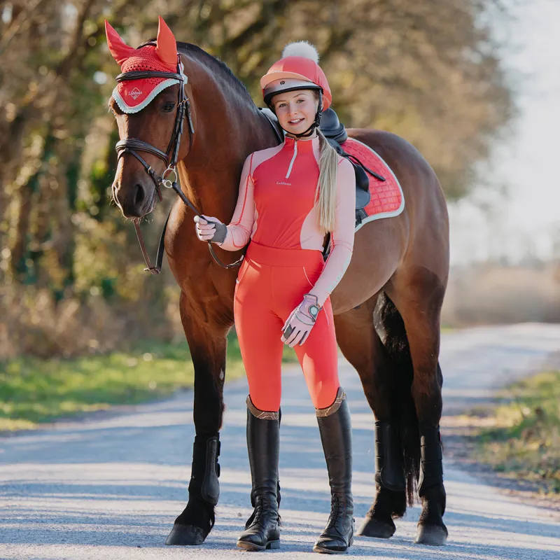 LeMieux x Harlow Young Rider Long Sleeve Base Layer - Coral Crush-5