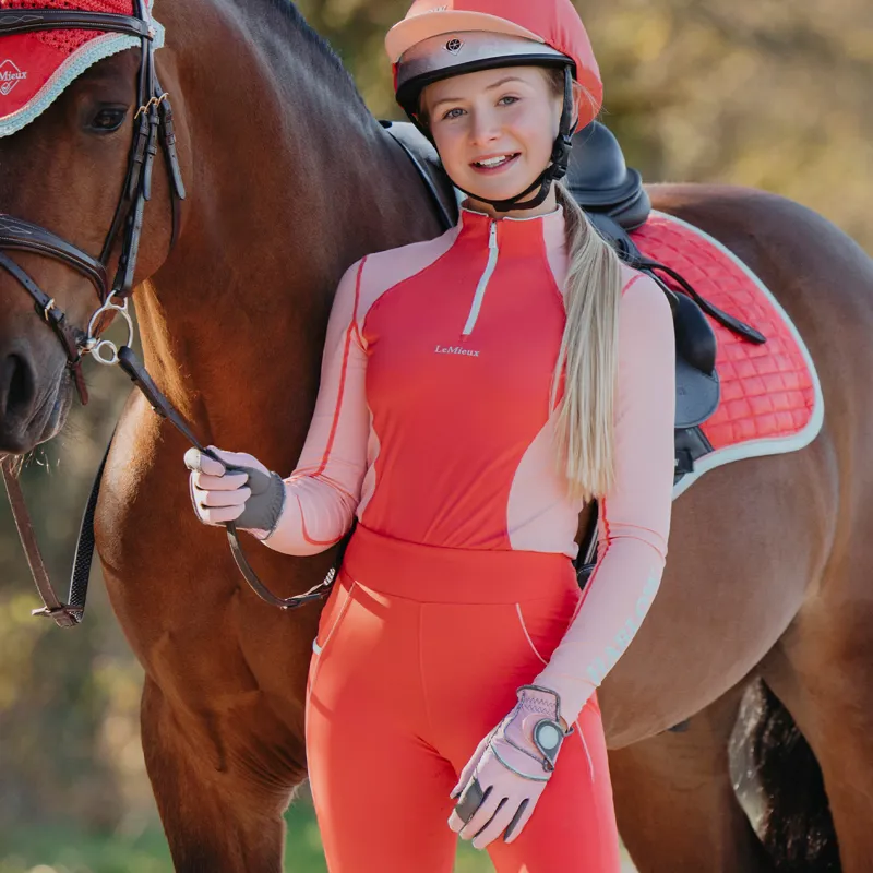 LeMieux x Harlow Young Rider Gloves - Sugar Pink-1