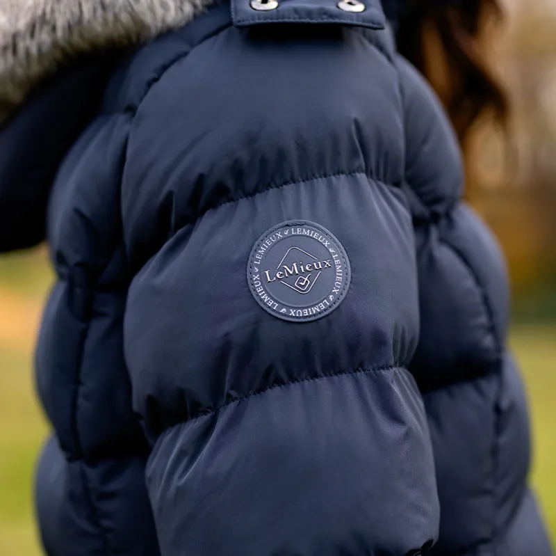 LeMieux Harper Ladies Longline Puffer Jacket - Navy-9