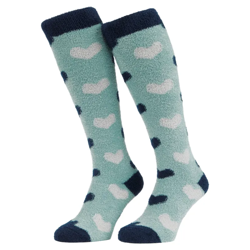 LeMieux Heart Fluffies Adults Socks - Aloe-1