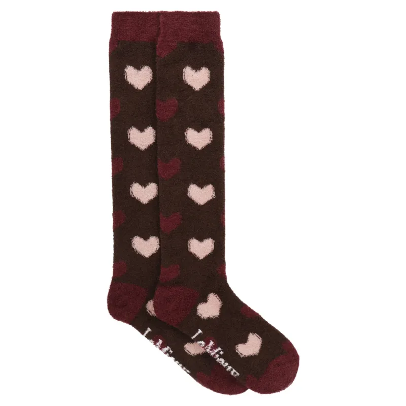 LeMieux Heart Fluffies Adults Socks - Bramble-1