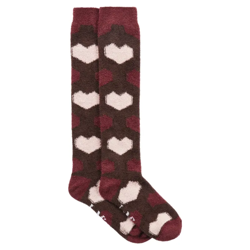 LeMieux Heart Fluffies Adults Socks - Bramble-3