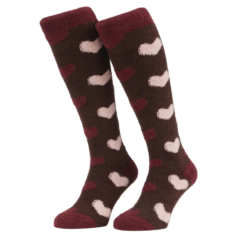 LeMieux Heart Fluffies Adults Socks - Bramble