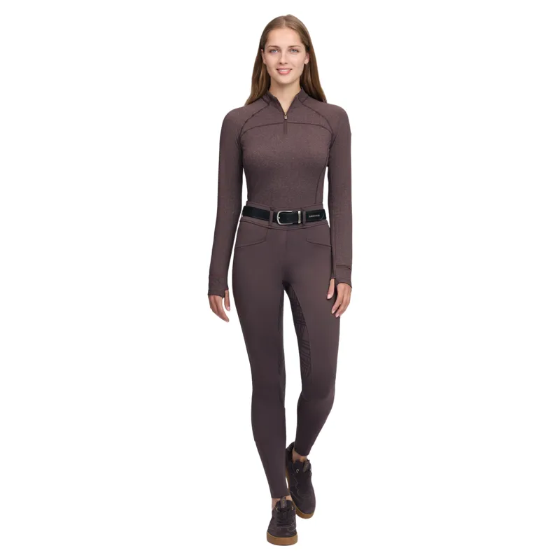LeMieux Heritage Check Full Grip Womens Bregging Riding Tights - Cocoa-5