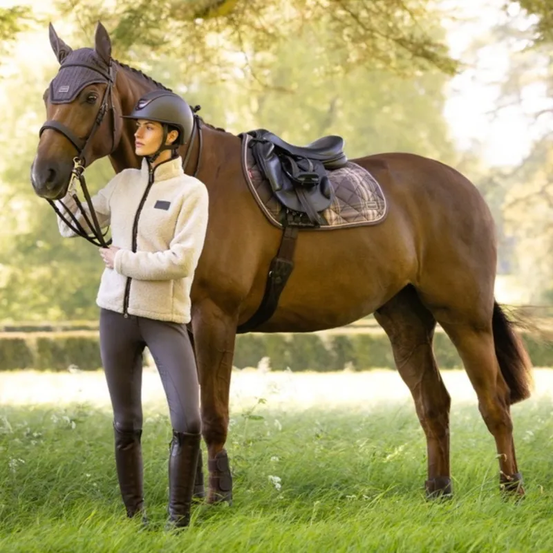 LeMieux Heritage Check Jump Saddlecloth - Cocoa-4