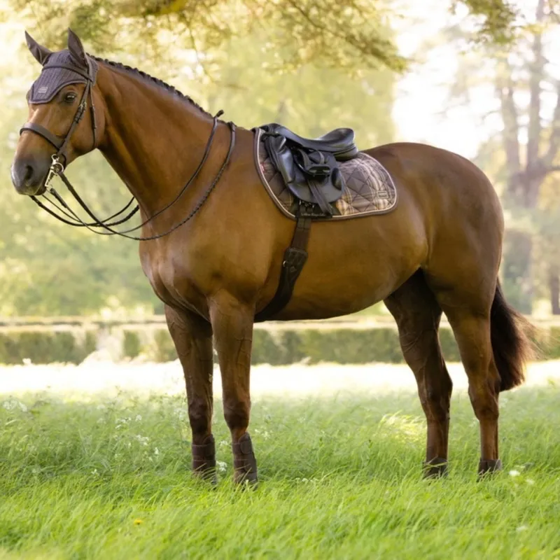 LeMieux Heritage Check Jump Saddlecloth - Cocoa-1