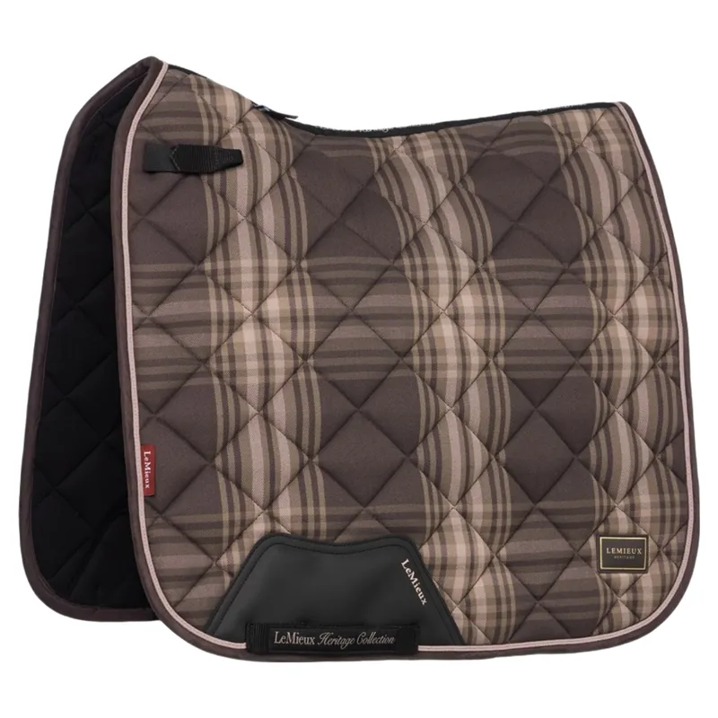 LeMieux Heritage Check Dressage Saddlecloth - Cocoa