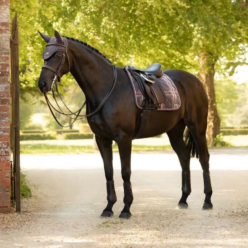 LeMieux Heritage Check Dressage Saddlecloth - Cocoa-9