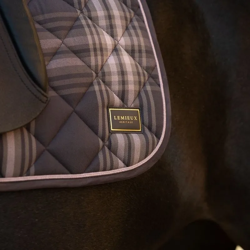 LeMieux Heritage Check Dressage Saddlecloth - Cocoa-7