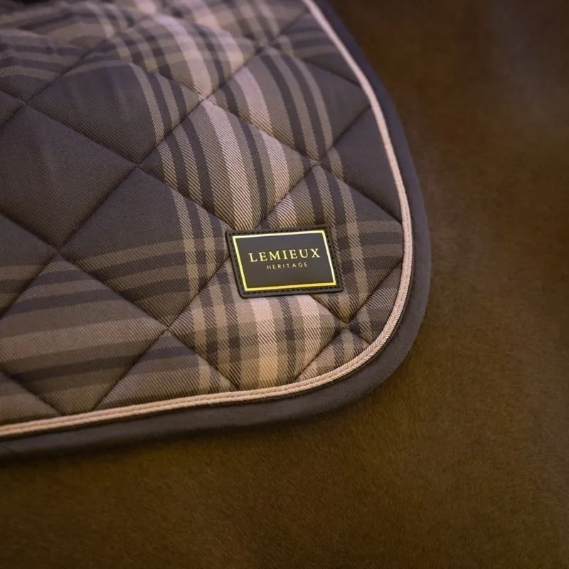 LeMieux Heritage Check Jump Saddlecloth - Cocoa-3