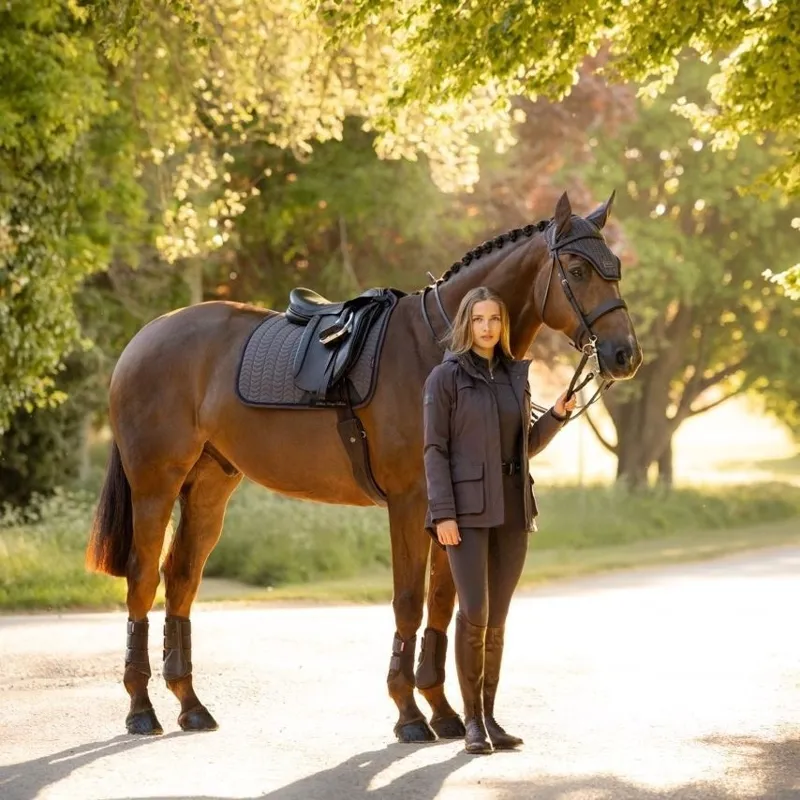 LeMieux Heritage Herringbone Dressage Saddlecloth - Cocoa Pre-Order-4