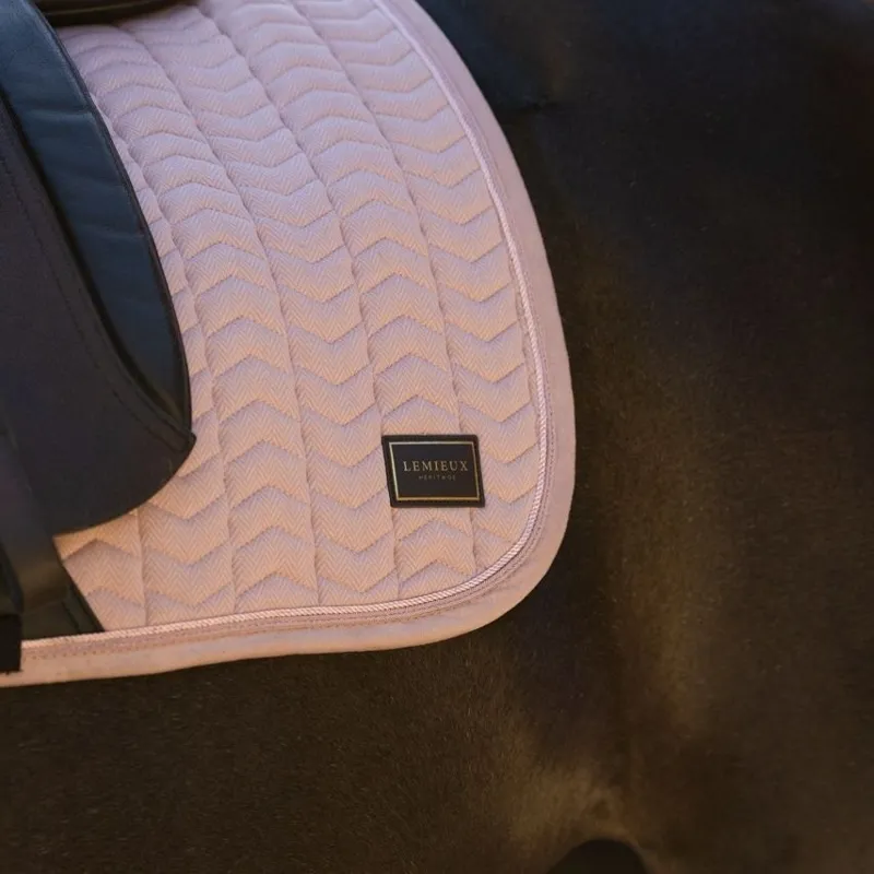 LeMieux Heritage Herringbone Dressage Saddlecloth - Wild Rose Pre-Order-2