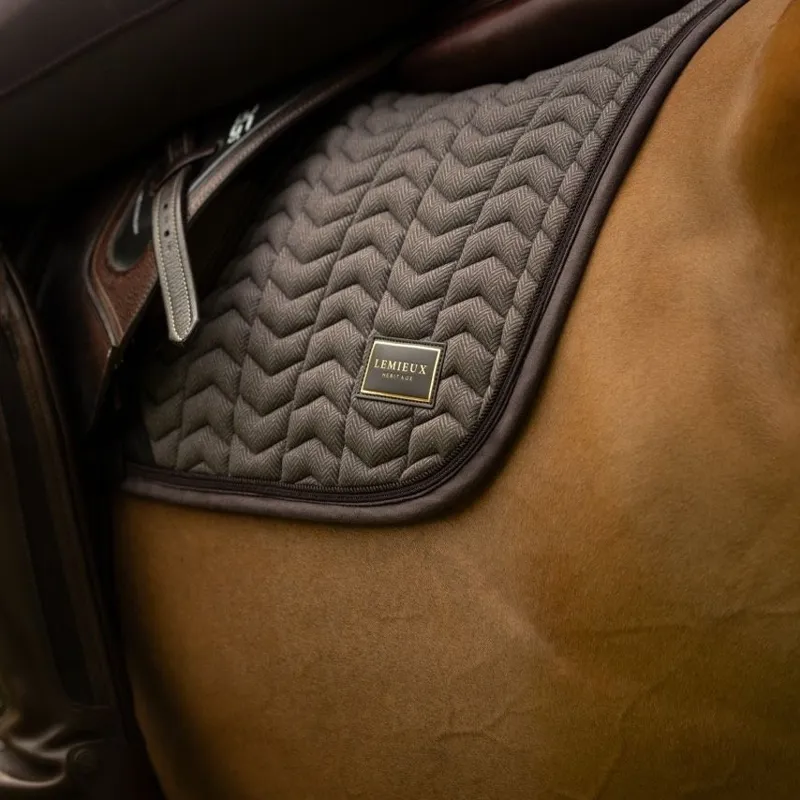 LeMieux Heritage Herringbone Jump Saddlecloth - Cocoa Pre-Order-5