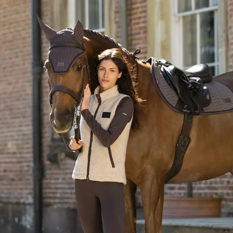 LeMieux Heritage Womens Borg Gilet - Stone-7