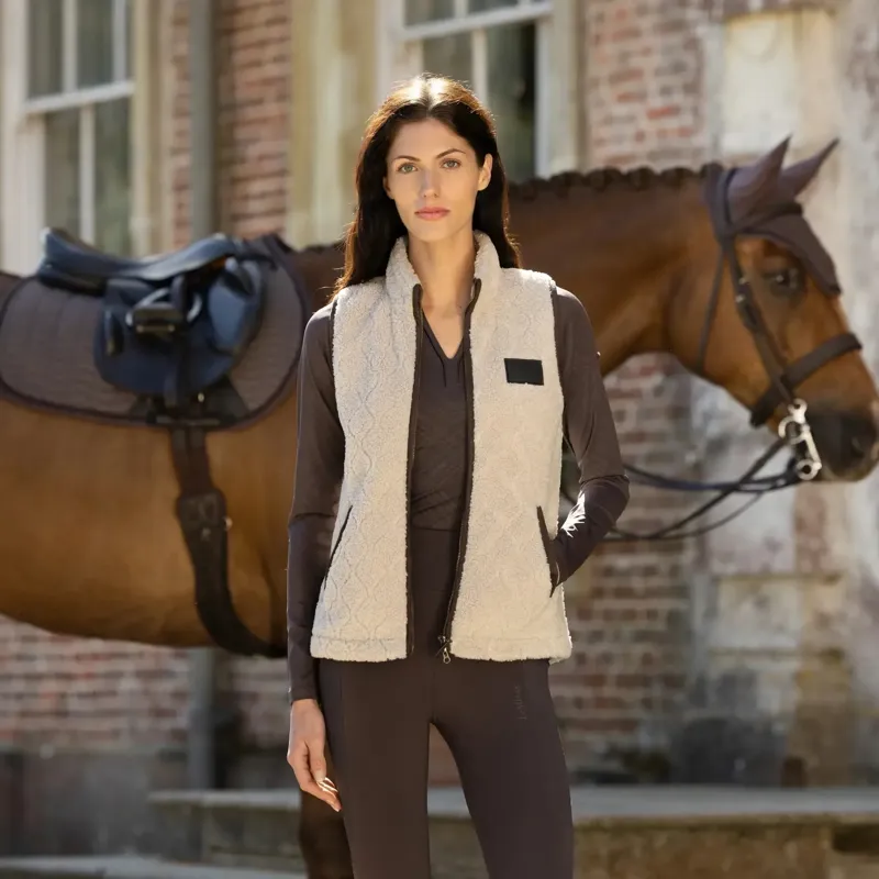LeMieux Heritage Womens Borg Gilet - Stone-9