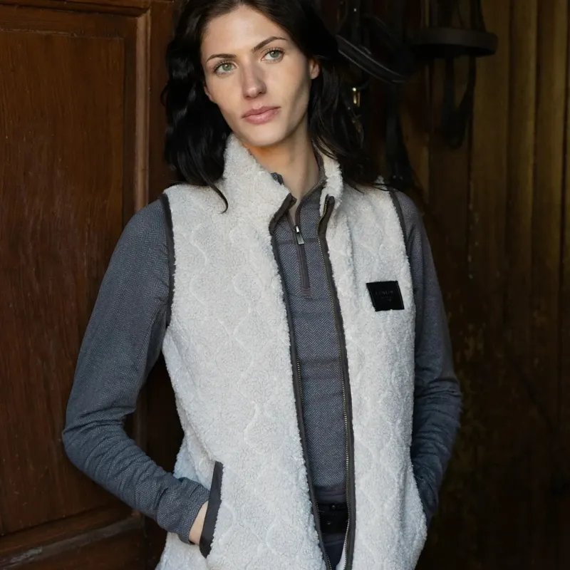 LeMieux Heritage Womens Borg Gilet - Stone-5