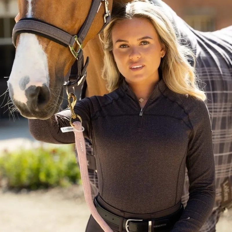 LeMieux Heritage Womens Herringbone Base Layer - Cocoa-5
