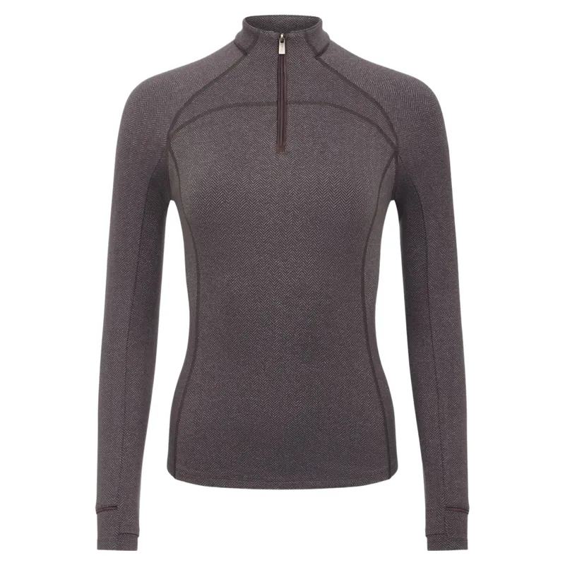 LeMieux Heritage Womens Herringbone Base Layer - Cocoa-2