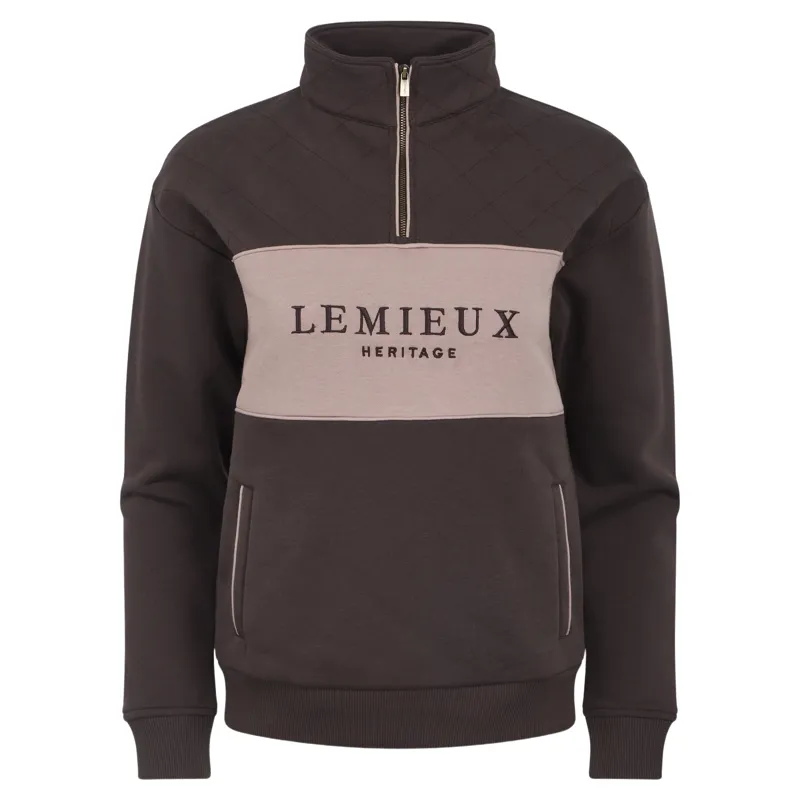 LeMieux Heritage Womens Quarter Zip Sweatshirt - Cocoa-3