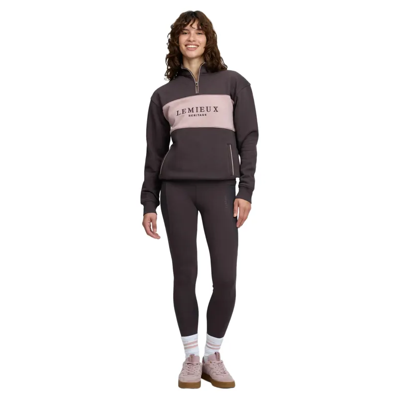 LeMieux Heritage Womens Quarter Zip Sweatshirt - Cocoa-9