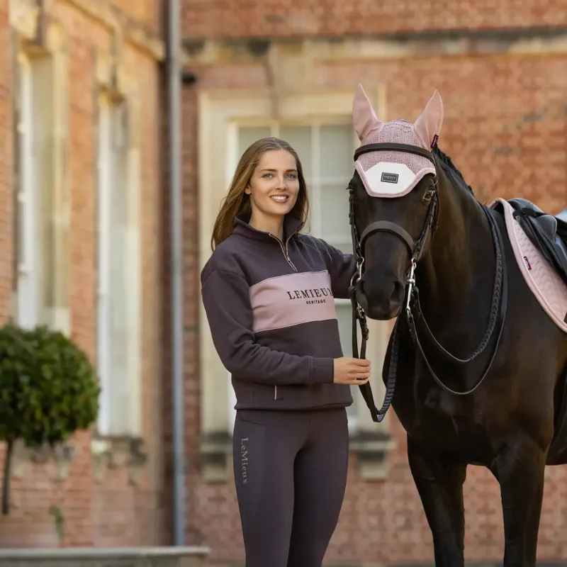 LeMieux Heritage Womens Quarter Zip Sweatshirt - Cocoa-2
