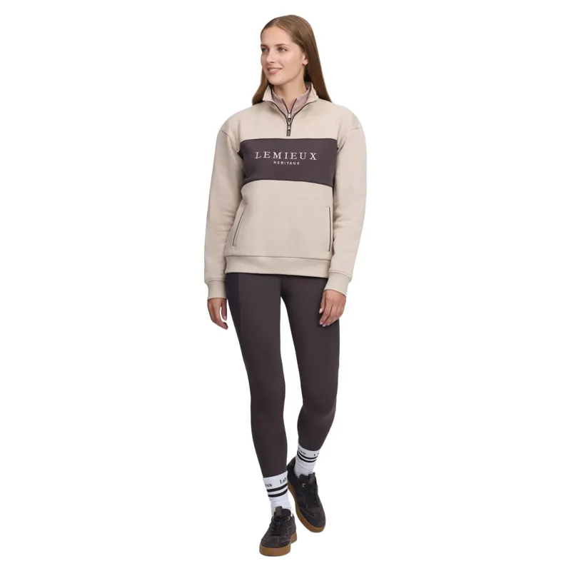 LeMieux Heritage Womens Quarter Zip Sweatshirt - Stone-6