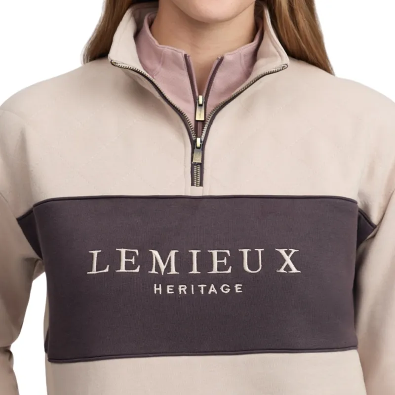 LeMieux Heritage Womens Quarter Zip Sweatshirt - Stone-3