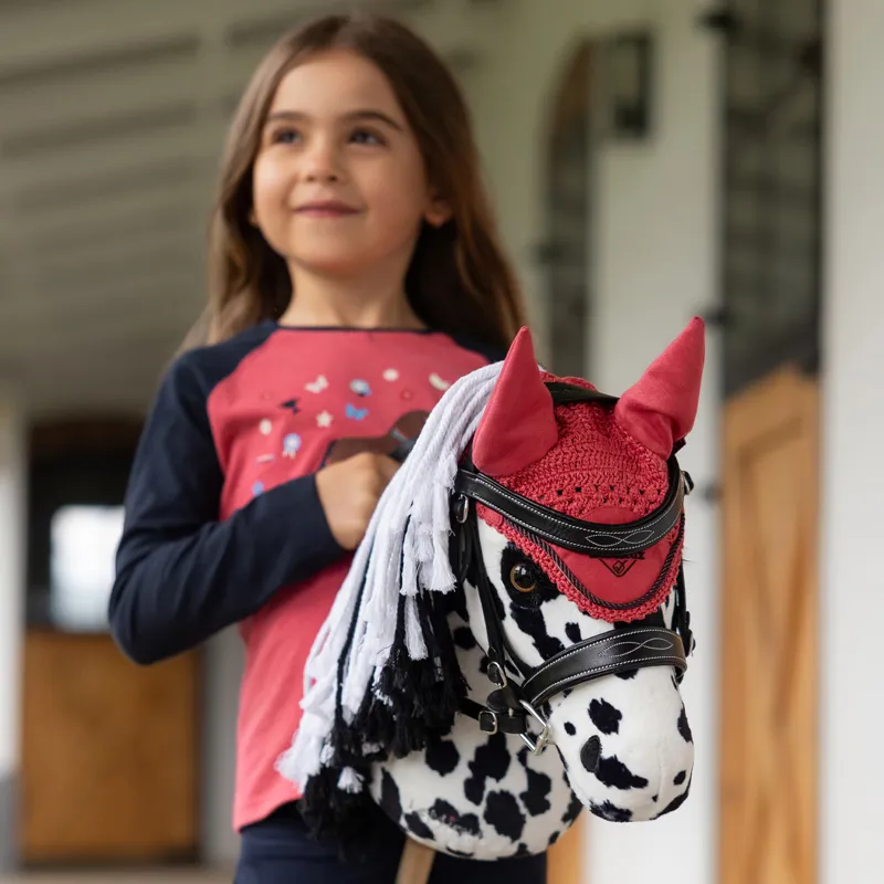 LeMieux Hobby Horse Toy Fly Hood - Cranberry-1