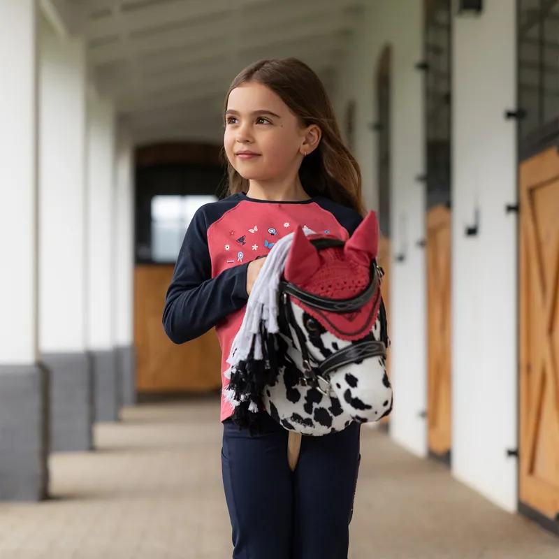 LeMieux Hobby Horse Toy Fly Hood - Cranberry-2